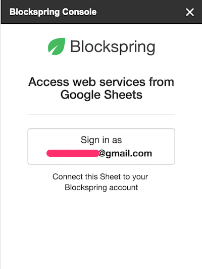 Login Blockspring