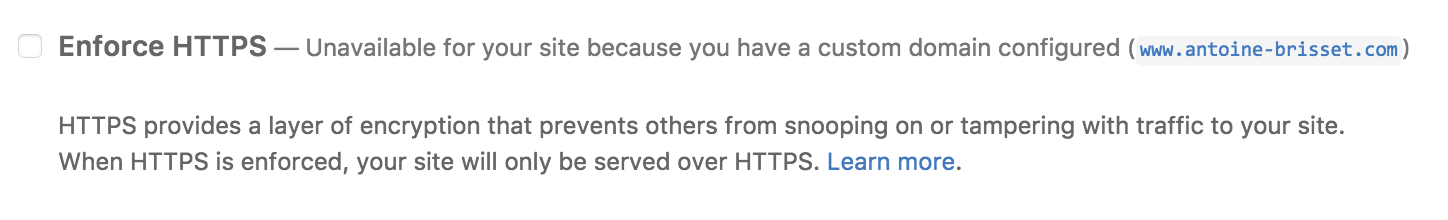 Enforce ssl - Github Pages